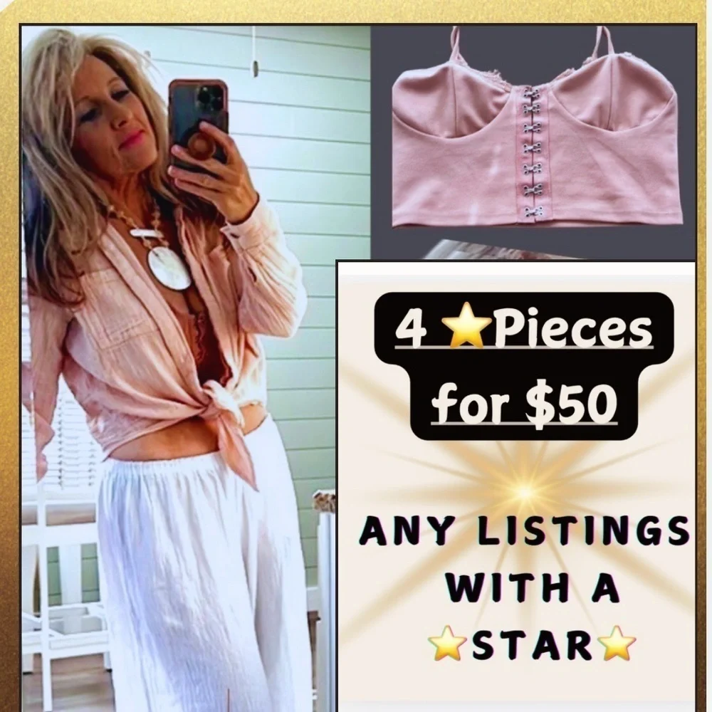⭐️Hesperus,Cami-Bralette,Hook & Eye Embellished,Pull-On,Soft Mauve, Size S